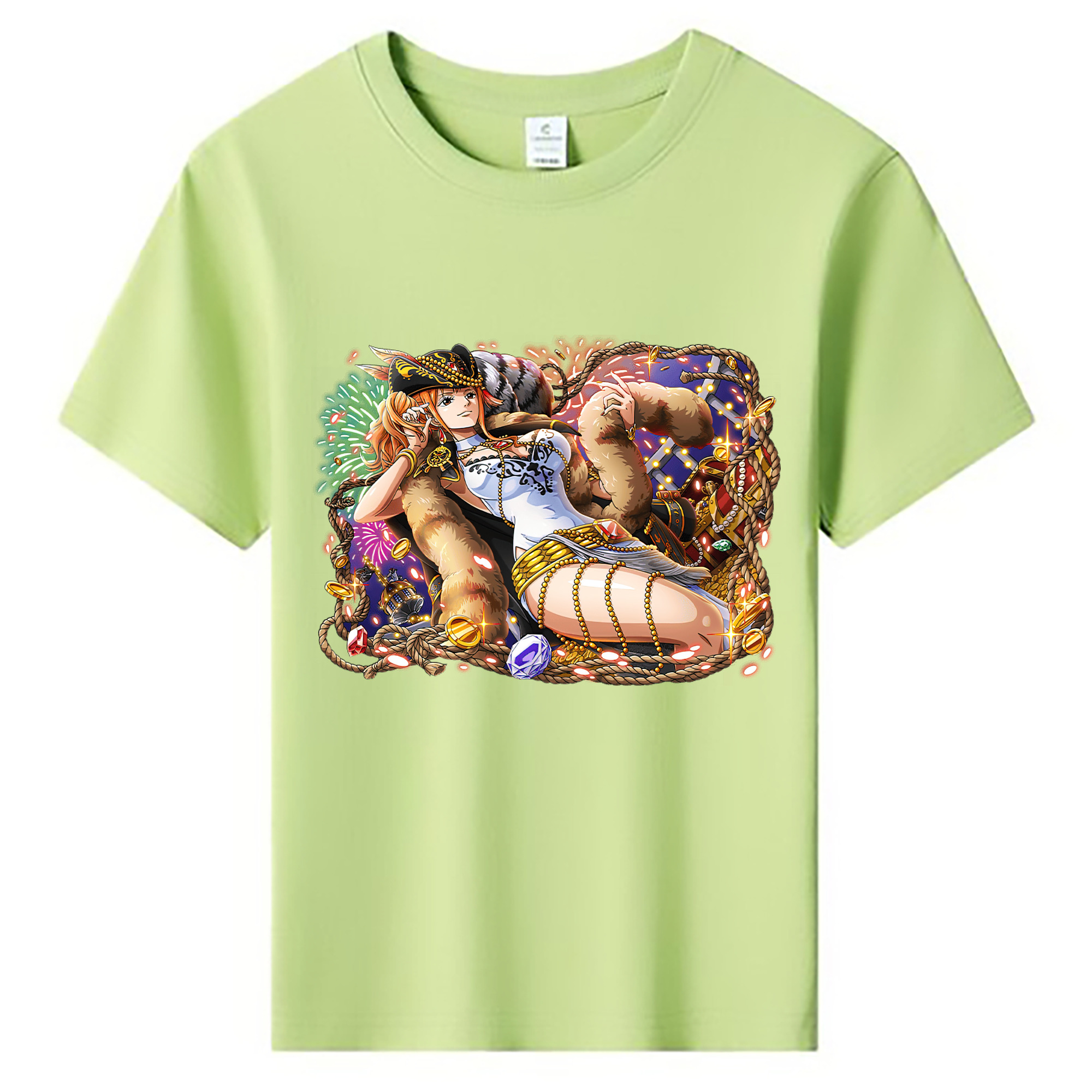 （画像用） ワンピース ナミ ONE PIECE Nami 綿100％キッズTシャツ（フロントプリント）